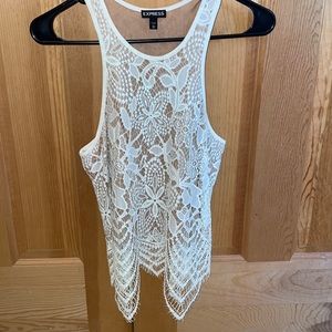 Like new, white and nude floral Express tank, XS